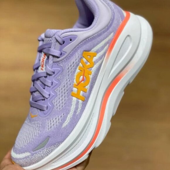 Hoka Women's Lavender and Orange Platform Shoes - Picture 2 of 5